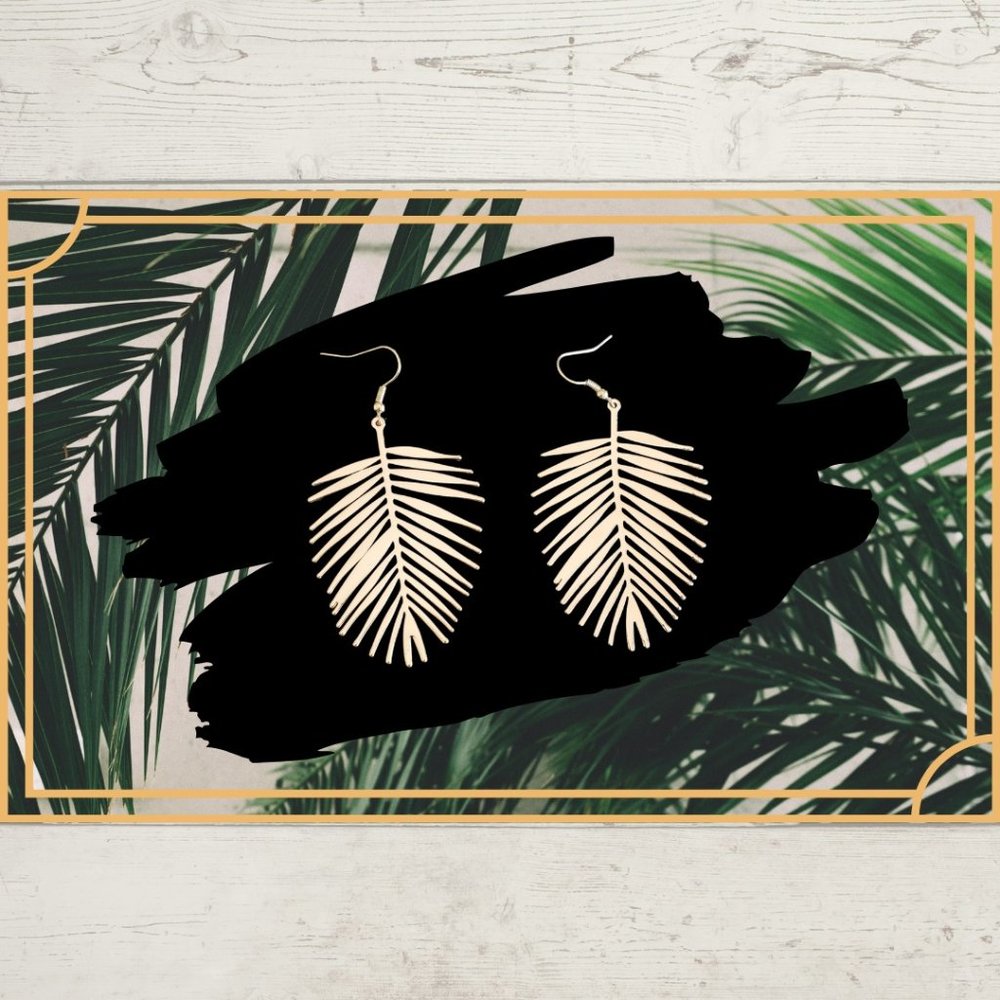 Gold Leaf Hanging Earrings